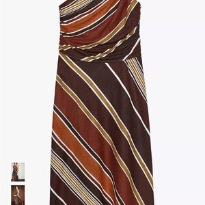 NWT Striped asymmetric One-Shoulder Dress